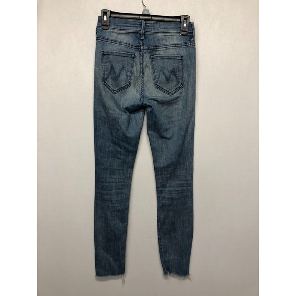 Mother Women Stunner Zip Ankle Step Fray Jeans Size 24 Blue Denim M120 -26 - Picture 15 of 16